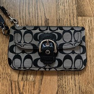 Coach Jacquard Buckle Wristlet